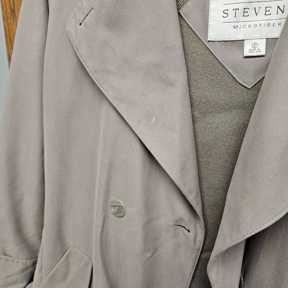 Valerie Stevens Women's Microfiber Tan Lined Trench Coat Size 6 - Picture 8 of 10
